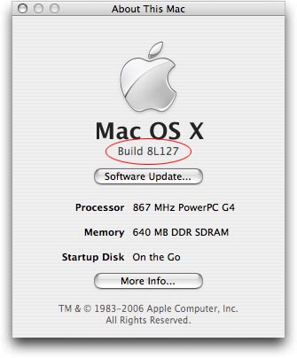 About this Mac with Build information