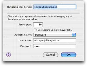 SMTP settings