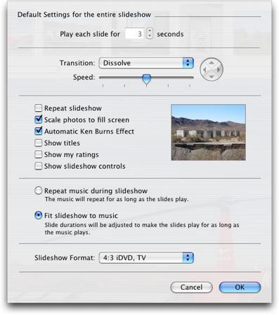 Default settings