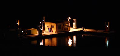 Boat Fueling Station at Night