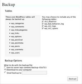 Backup Options