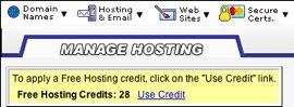 Your Free Hosting Credits