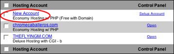 Hosting Account List