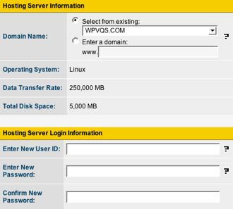 Hosting Account Information