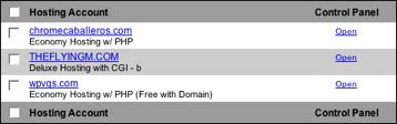 Hosting Account List
