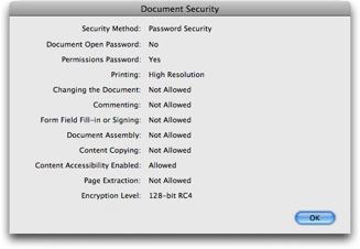 Security Settings for PDF