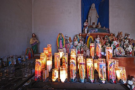 Candles at San Xavier Mission