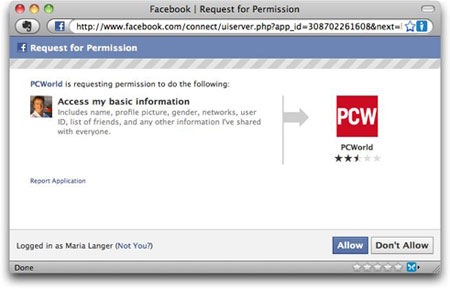 Facebook Request for Permission