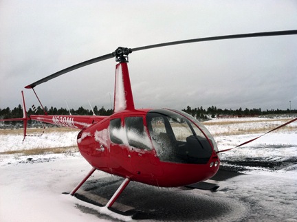 Icy-covered Helicopter
