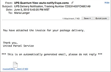 UPS Package Invoice Scam  An Eclectic Mind