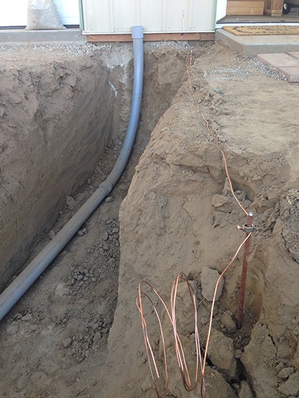 Hereâ€™s the 3-in conduit where it approaches my building. My job was 