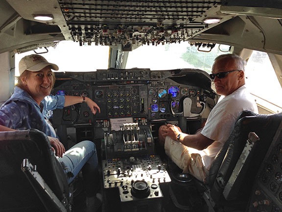 Maria and George in the Cockpit