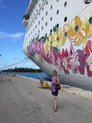 Laura Poses with Ship